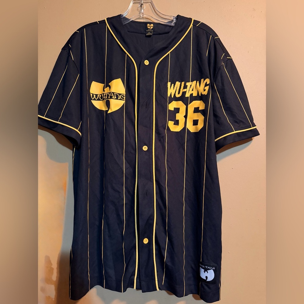 Wu-Tang Clan Black and Yellow Baseball Jersey